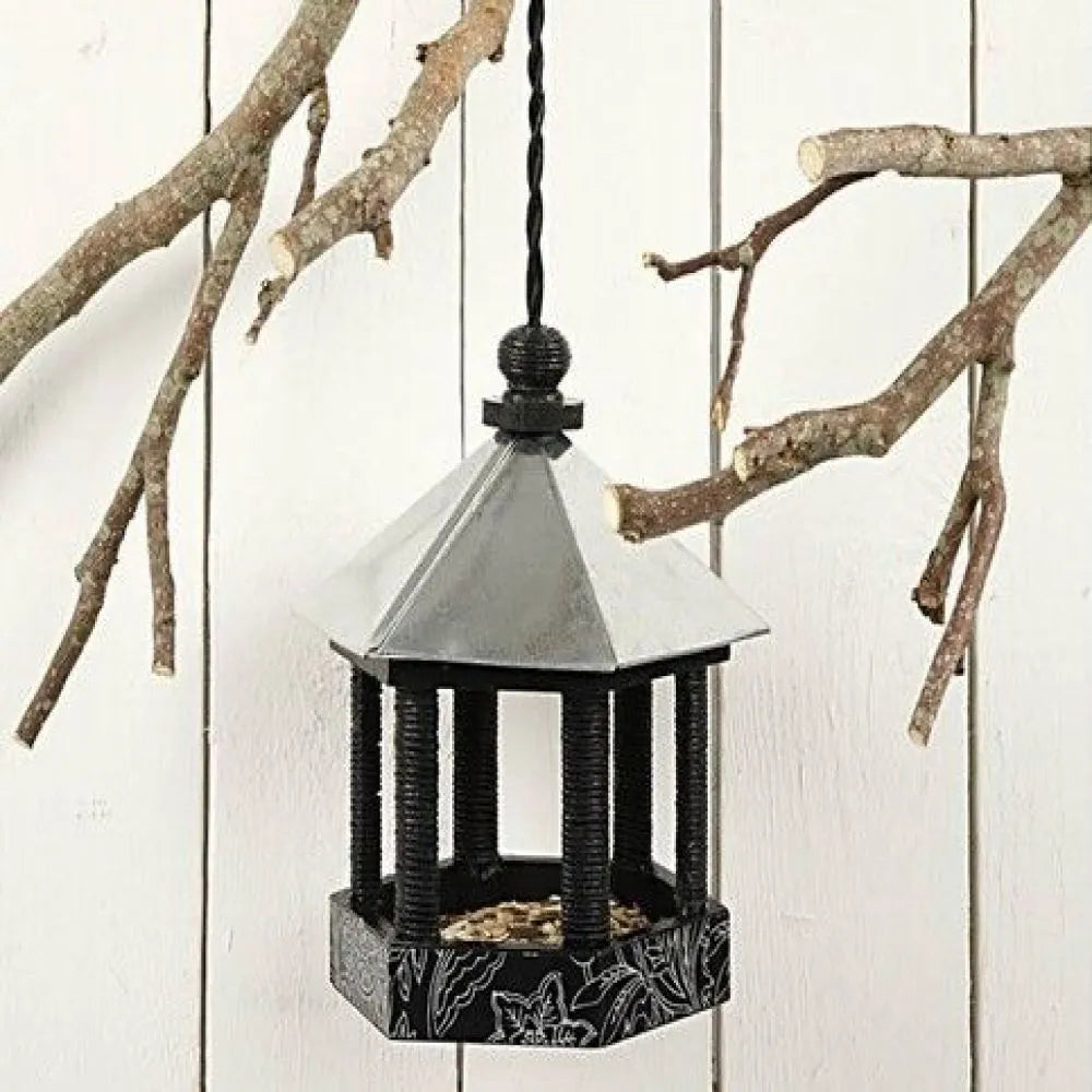 Wooden Hanging Bird House With Zinc Roof