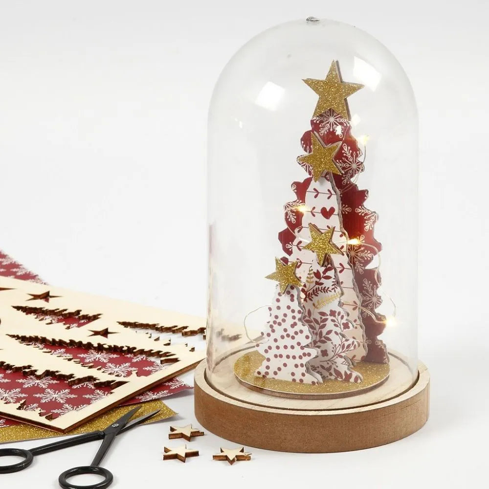 Wooden Base Plastic Bell Dome For Ornaments And Displays