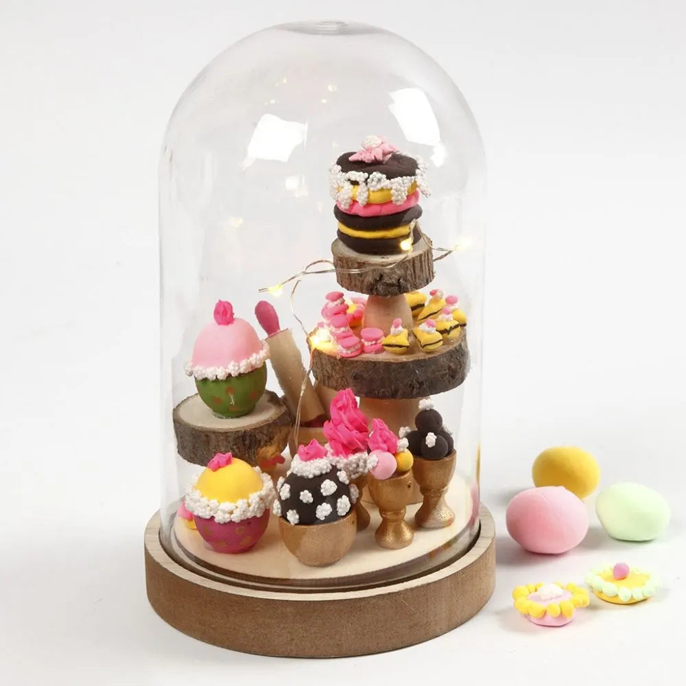 Wooden Base Plastic Bell Dome For Ornaments And Displays